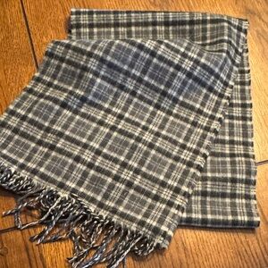 Plaid Gray Cashmere Scarf